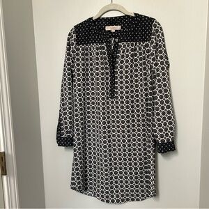 Ann Taylor Loft Popover Geometric Shirt Dress Size PXS workwear church casual